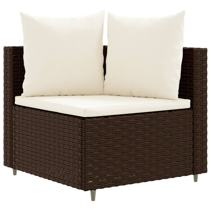 Set Divano da Giardino 6 pz con Cuscini Marrone in Polyrattan 3308393