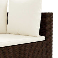 Set Divano da Giardino 6 pz con Cuscini Marrone in Polyrattan 3308393