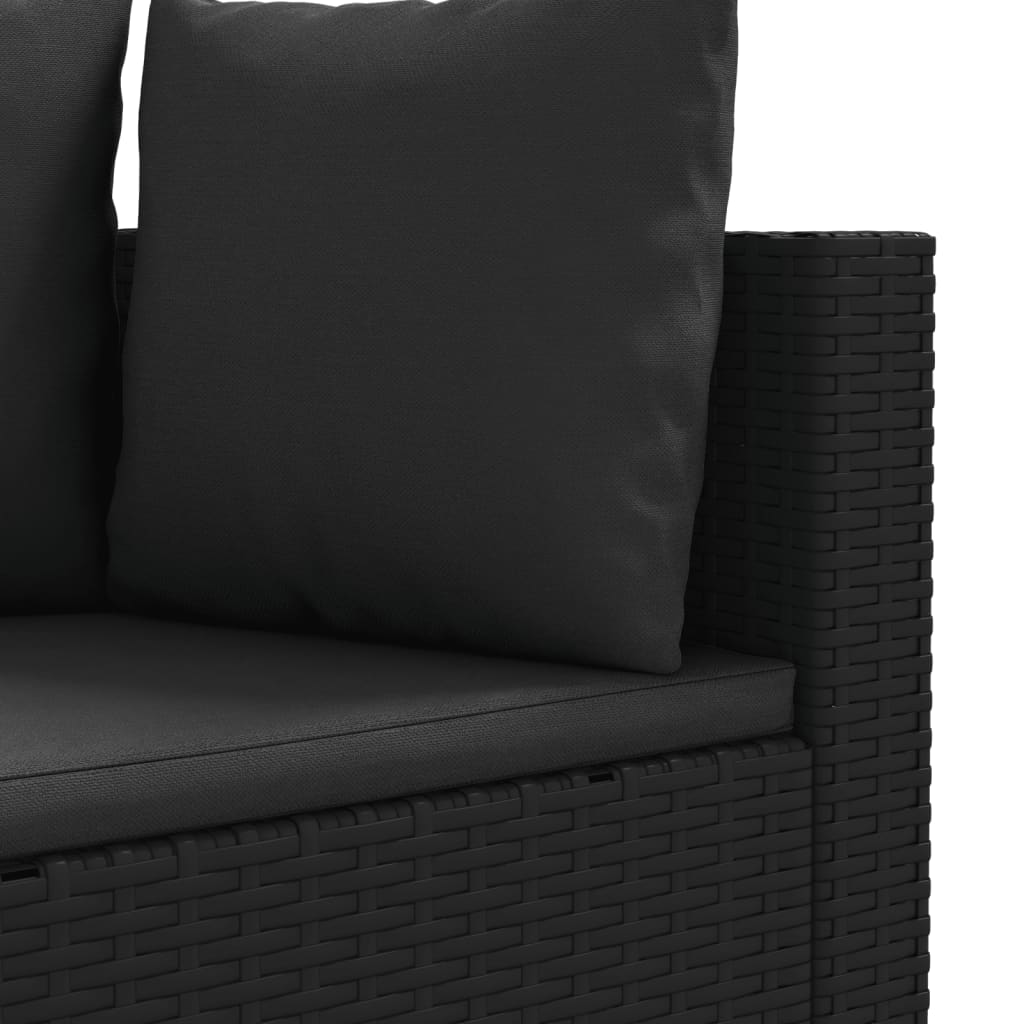 Set Divano da Giardino 6 pz con Cuscini Nero in Polyrattan 3308395