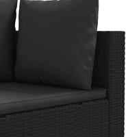 Set Divano da Giardino 6 pz con Cuscini Nero in Polyrattan 3308395