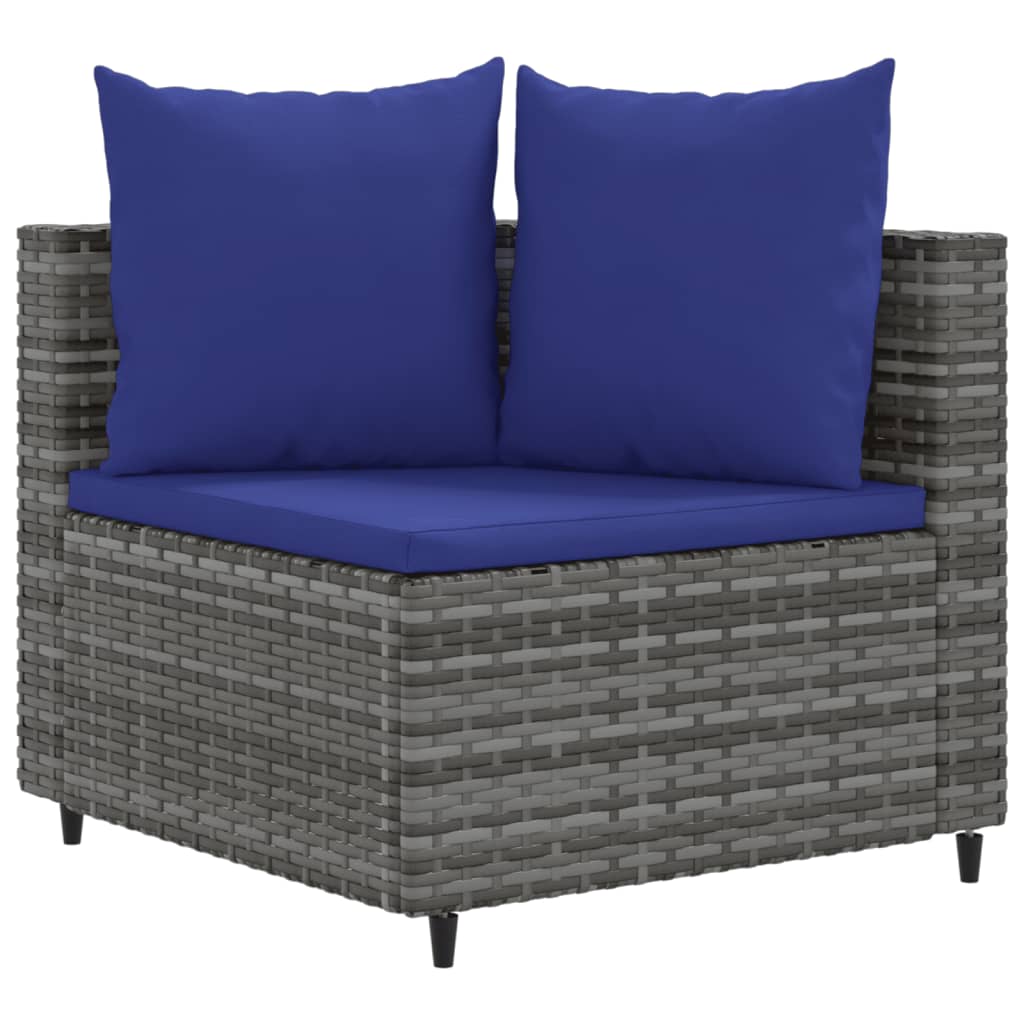 Set Divano da Giardino 6 pz con Cuscini Grigio in Polyrattan 3308399