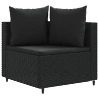 Set Divani da Giardino 10pz con Cuscini in Polyrattan Nero 3308411