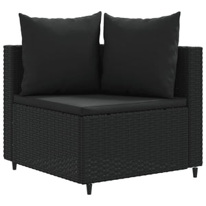 Set Divani da Giardino 10pz con Cuscini in Polyrattan Nero 3308411