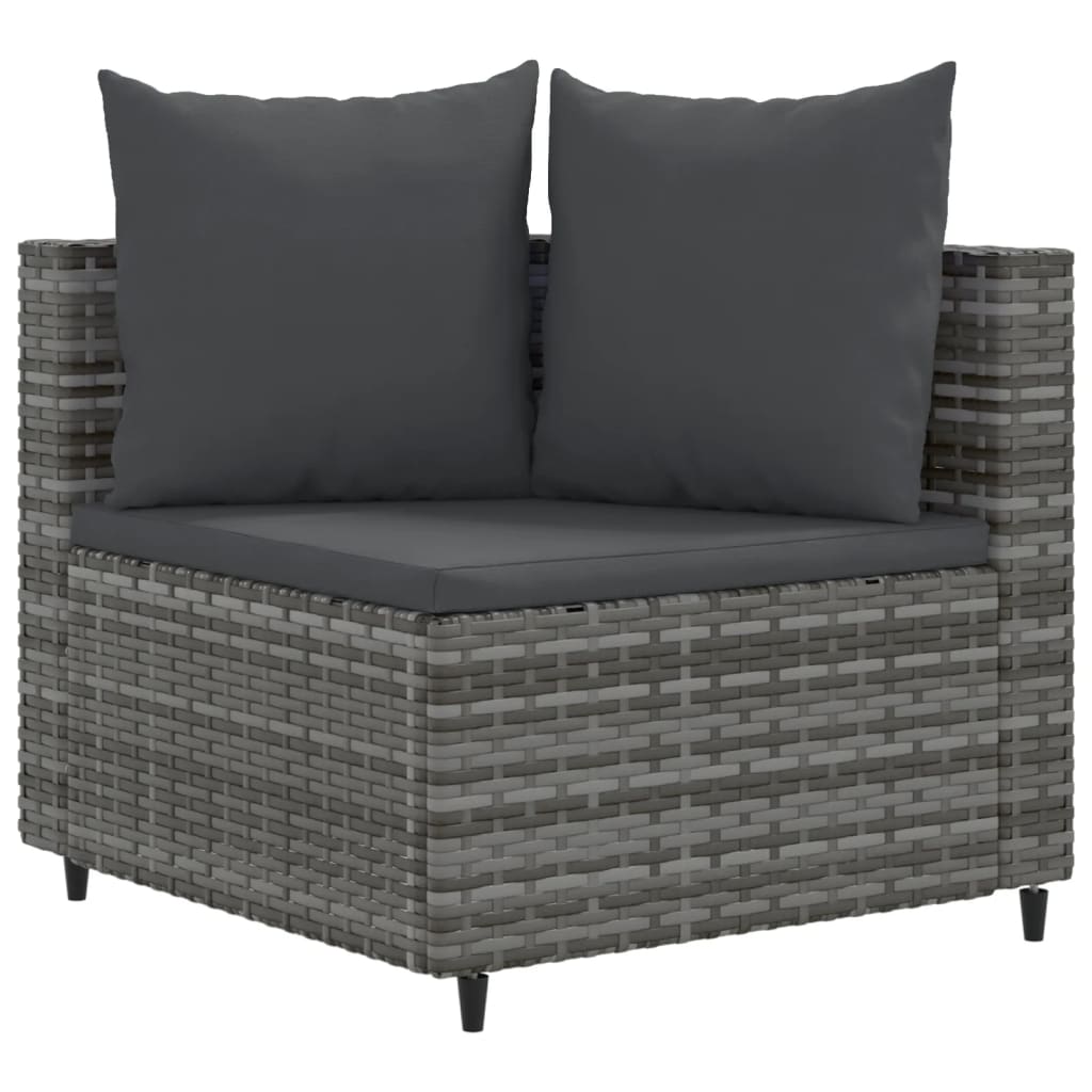 Set Divano da Giardino 9 pz con Cuscini Grigio in Polyrattan 3308426