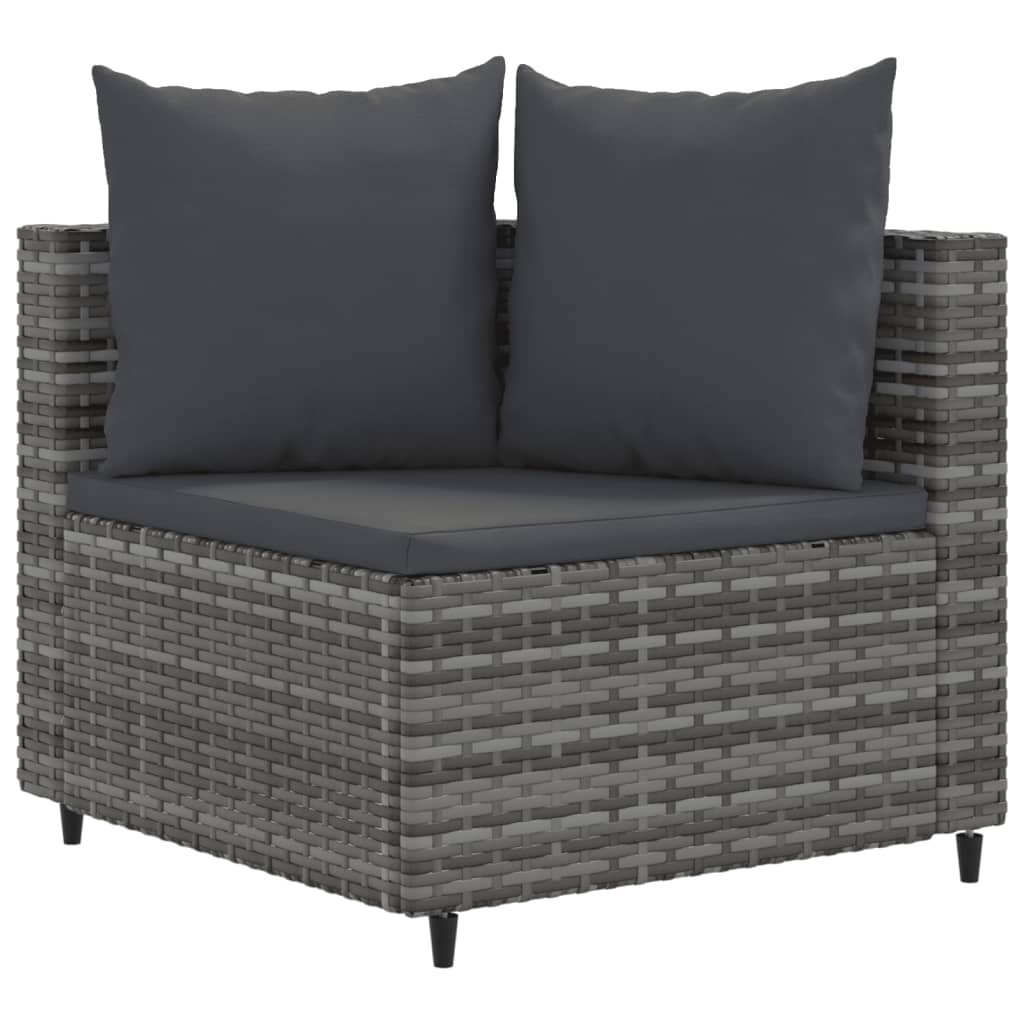 Set Divani da Giardino 7 pz con Cuscini Grigio in Polyrattan 3308434