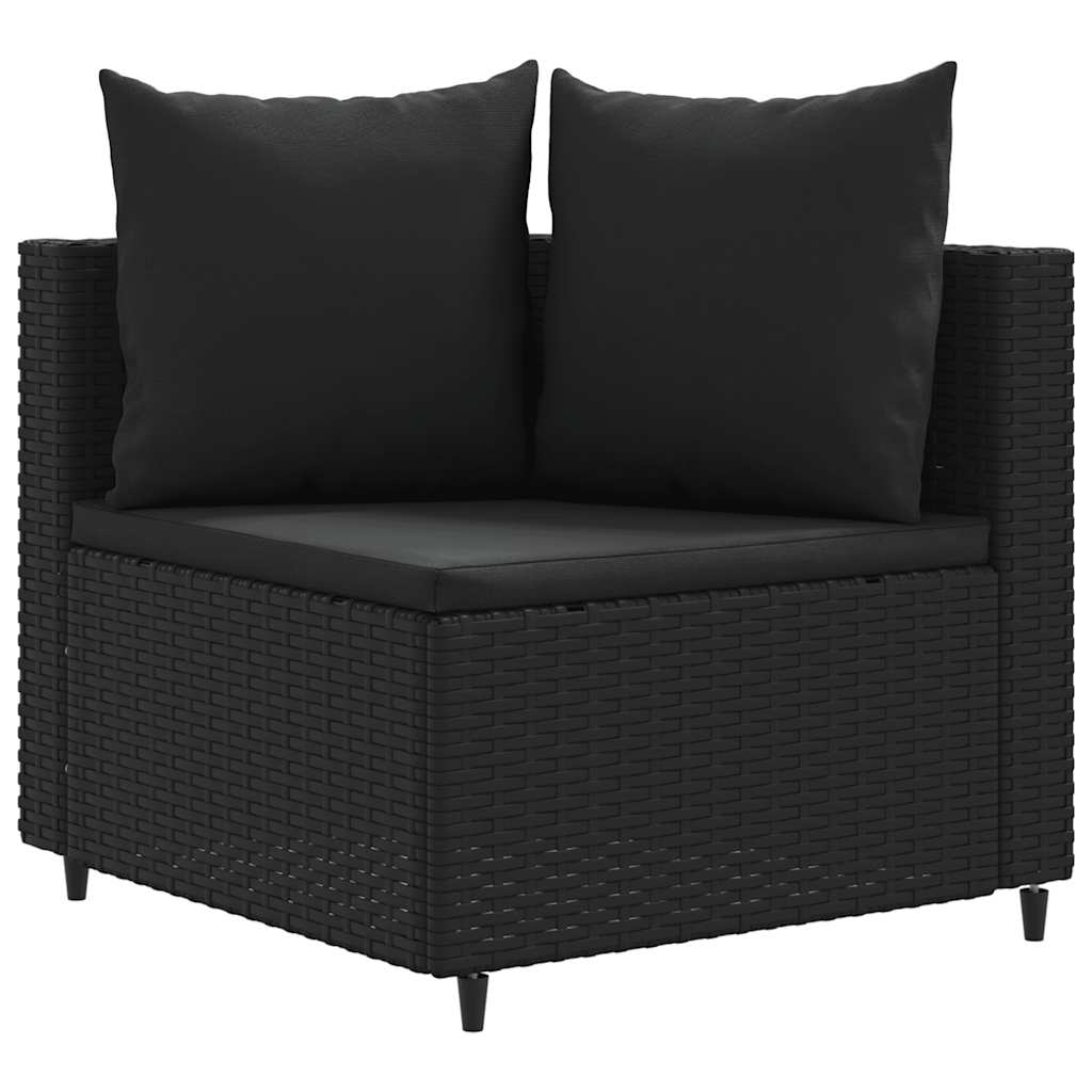 Set Divani da Giardino con Cuscini 7pz Nero Polyrattan 3308435