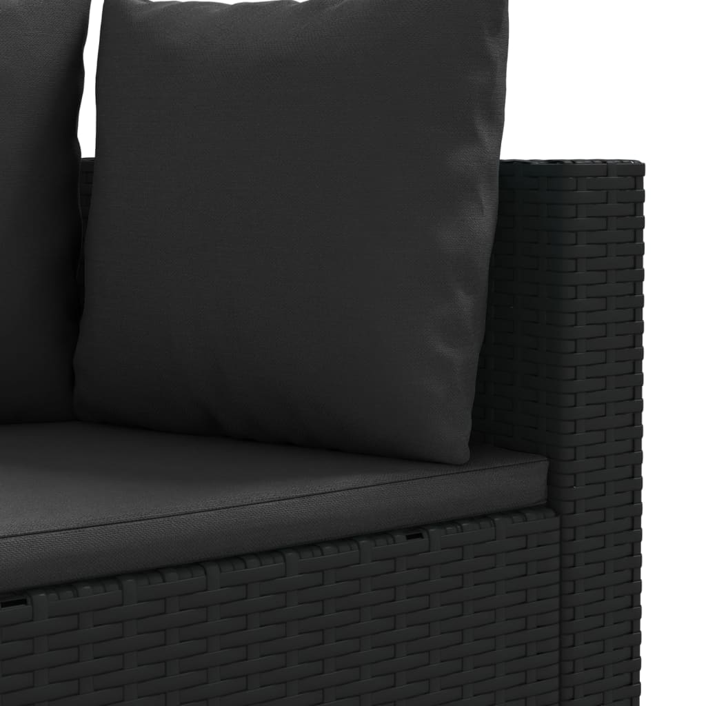 Set Divani da Giardino con Cuscini 7pz Nero Polyrattan 3308435