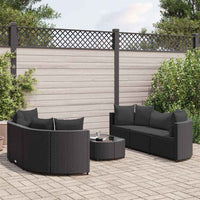 Set Divani da Giardino con Cuscini 7pz Nero Polyrattan 3308435