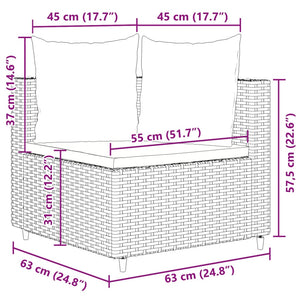 Set Divani da Giardino 7 pz con Cuscini Marrone in Polyrattan 3308437