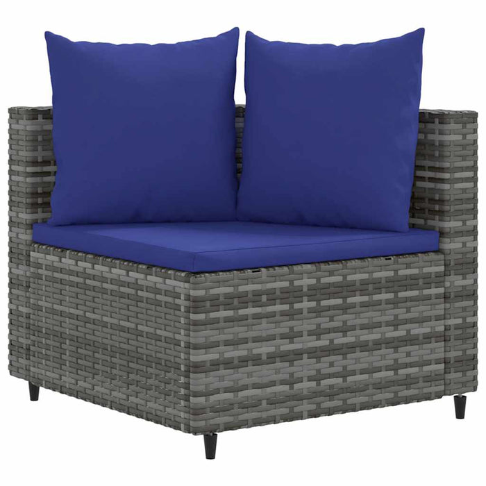 Set Divani da Giardino 7 pz con Cuscini Grigio in Polyrattan 3308439