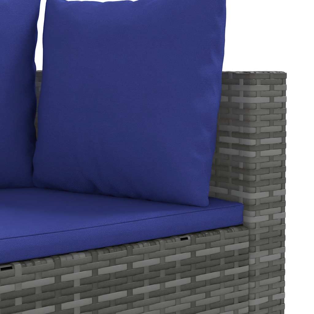 Set Divani da Giardino 7 pz con Cuscini Grigio in Polyrattan 3308439