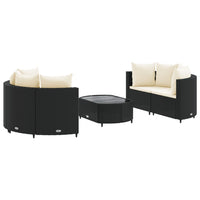 Set Divani da Giardino 5 pz con Cuscini in Polyrattan Nero 3308440