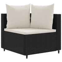 Set Divani da Giardino 3 pz con Cuscini in Polyrattan Nero 3308448