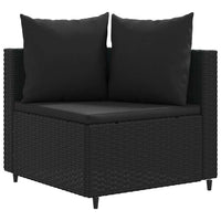 Set Divani da Giardino 3 pz con Cuscini in Polyrattan Nero 3308451