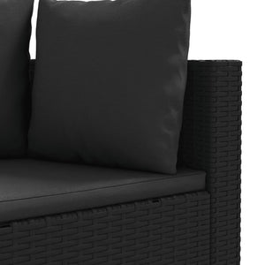 Set Divani da Giardino 4 pz con Cuscini Nero in Polyrattan 3308459