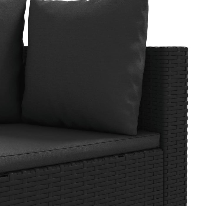 Set Divani da Giardino 4 pz con Cuscini Nero in Polyrattan 3308459