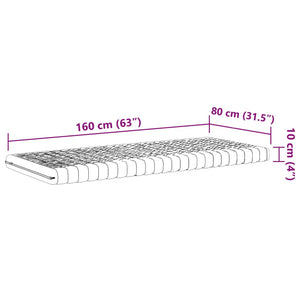 Materasso Schiuma per Bambini Bianco 80x160 7Zone Durezza 20ILD 4016553