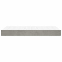 Materasso a Molle Grigio Chiaro 100x220x20 cm in Velluto 4016606