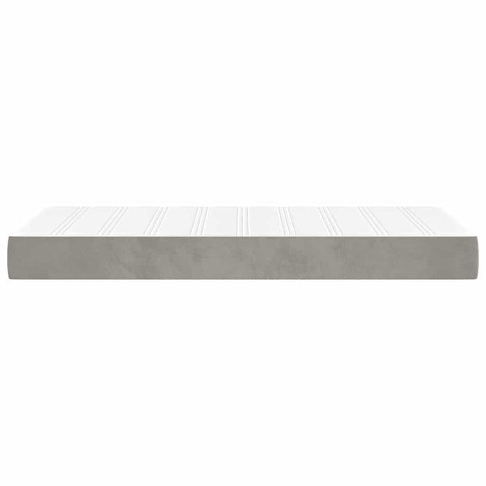 Materasso a Molle Grigio Chiaro 100x220x20 cm in Velluto 4016606