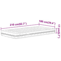 Materasso in Schiuma Bianco 100x210cm Durezza H2 H3 4016632