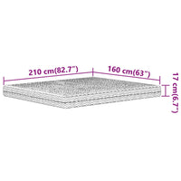 Materasso in Schiuma Bianco 160x210 cm Durezza H2 H3 4016635