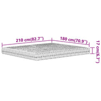 Materasso in Schiuma Bianco 180x210 cm Durezza H2 H3 4016636