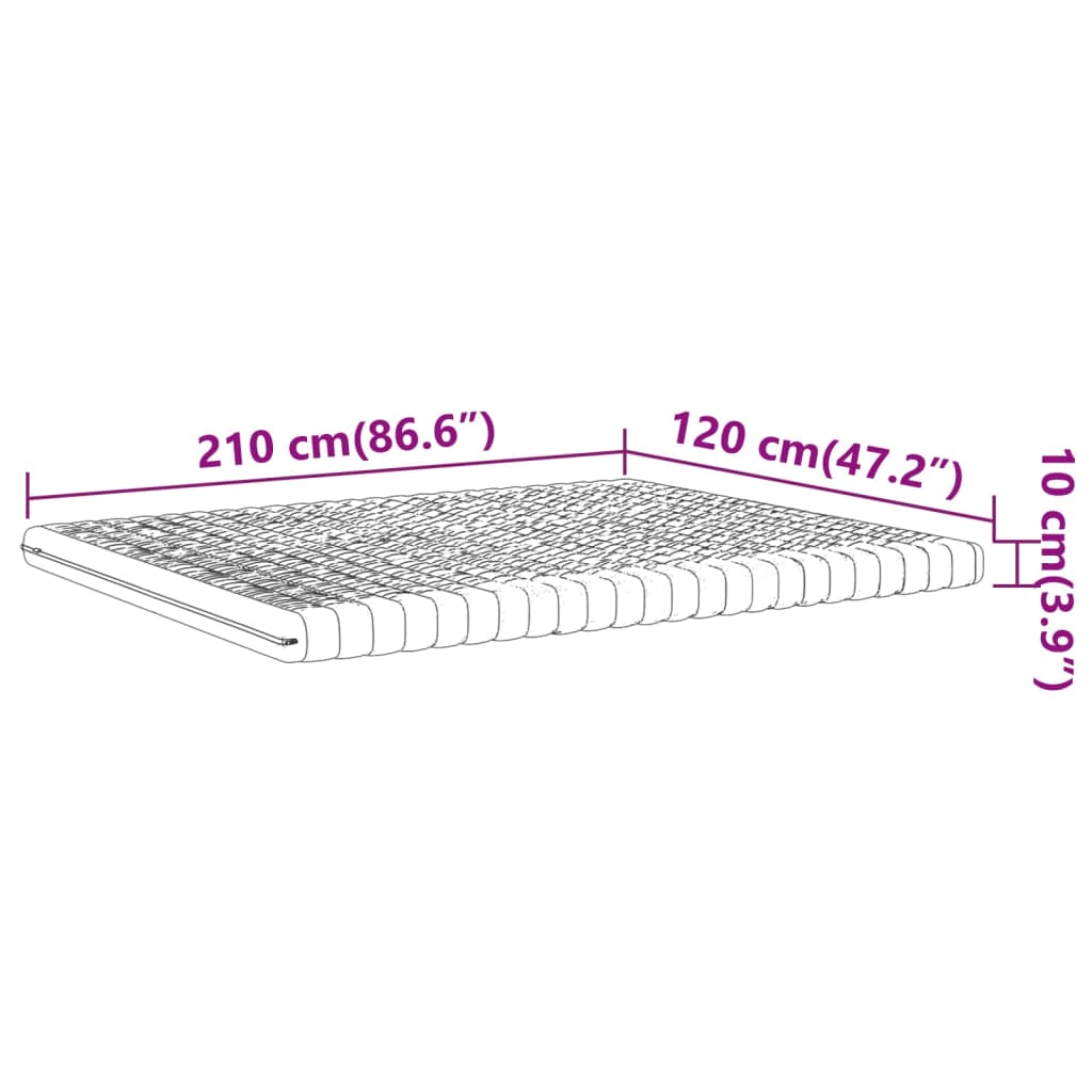 Materasso in Schiuma Bianco 120x210 cm 7 Zone Durezza 20 ILD 4016649