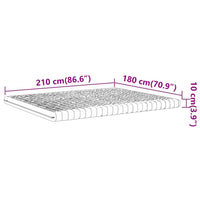 Materasso in Schiuma Bianco 180x210 cm 7 Zone Durezza 20 ILD 4016652