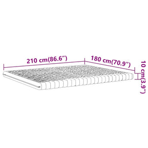 Materasso in Schiuma Bianco 180x210 cm 7 Zone Durezza 20 ILD 4016652