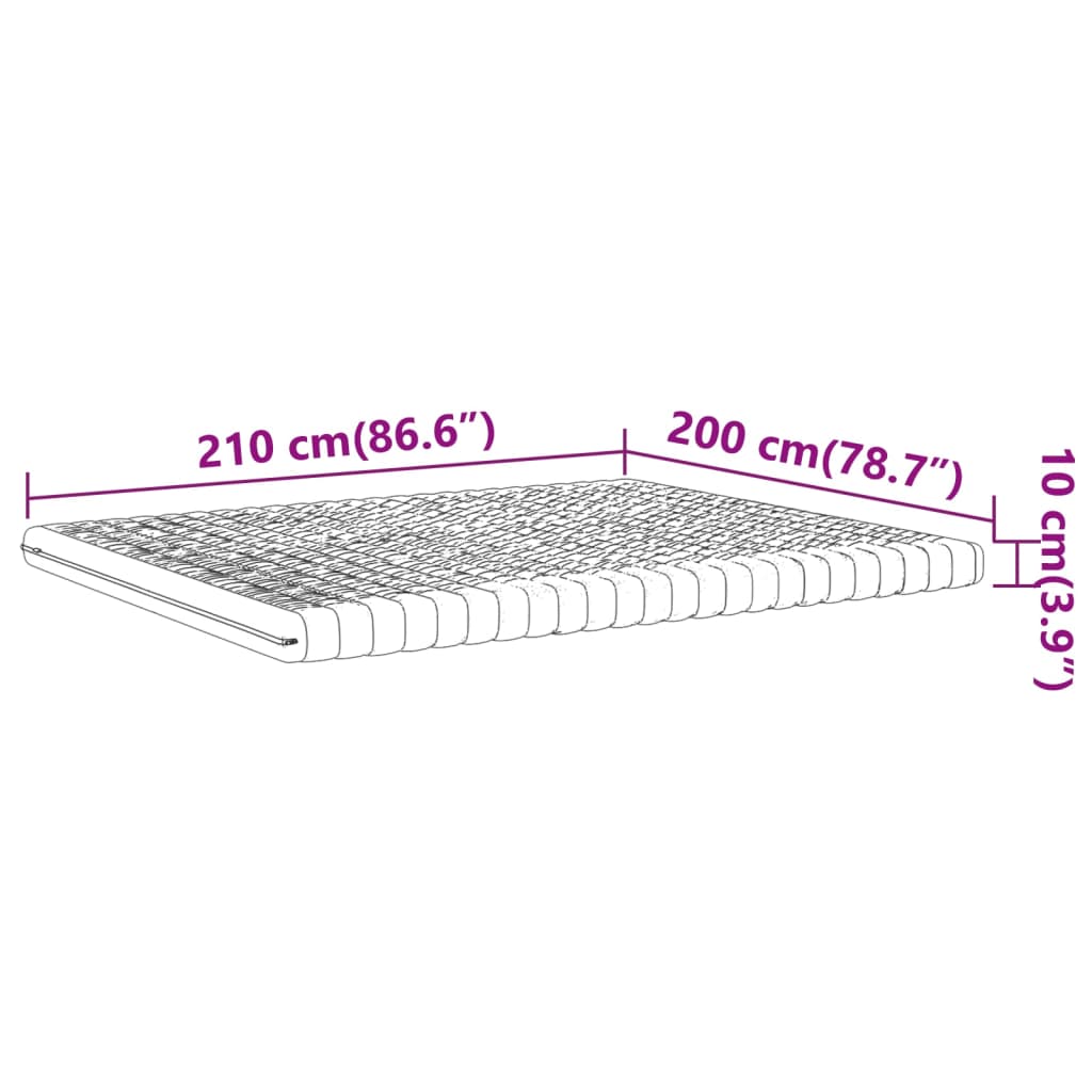 Materasso in Schiuma Bianco 200x210 cm 7 Zone Durezza 20 ILD 4016653