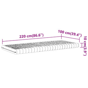 Materasso in Schiuma Bianco 100x220 cm 7 Zone Durezza 20 ILD 4016656