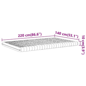 Materasso in Schiuma Bianco 140x220 cm 7 Zone Durezza 20 ILD 4016658