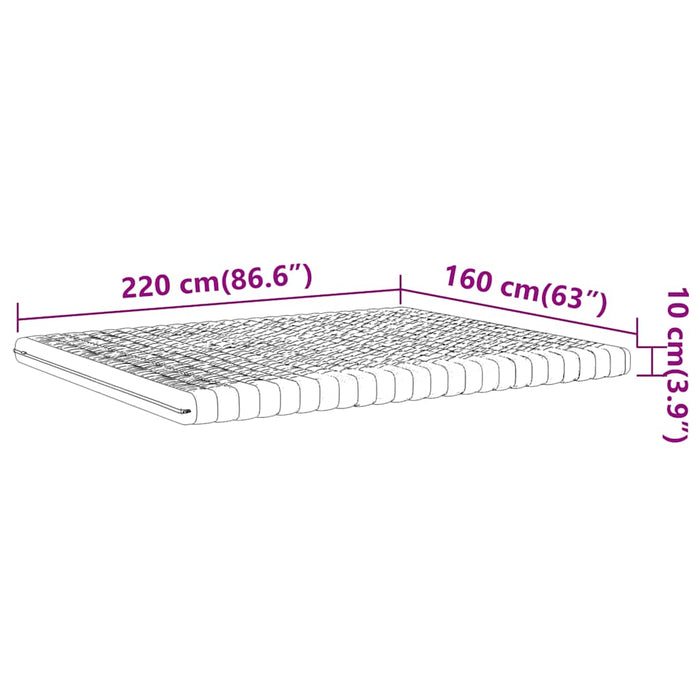 Materasso in Schiuma Bianco 160x220 cm 7 Zone Durezza 20 ILD 4016659