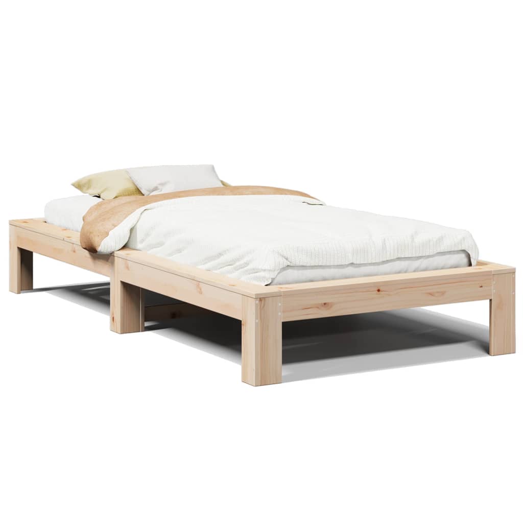 Letto senza Materasso 90x200 cm in Legno Massello di Pino 855325