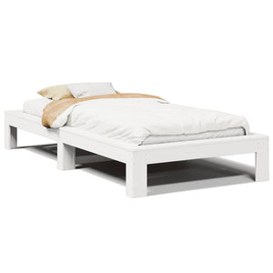 Letto senza Materasso Bianco 90x200 cm Legno Massello di Pino 855326