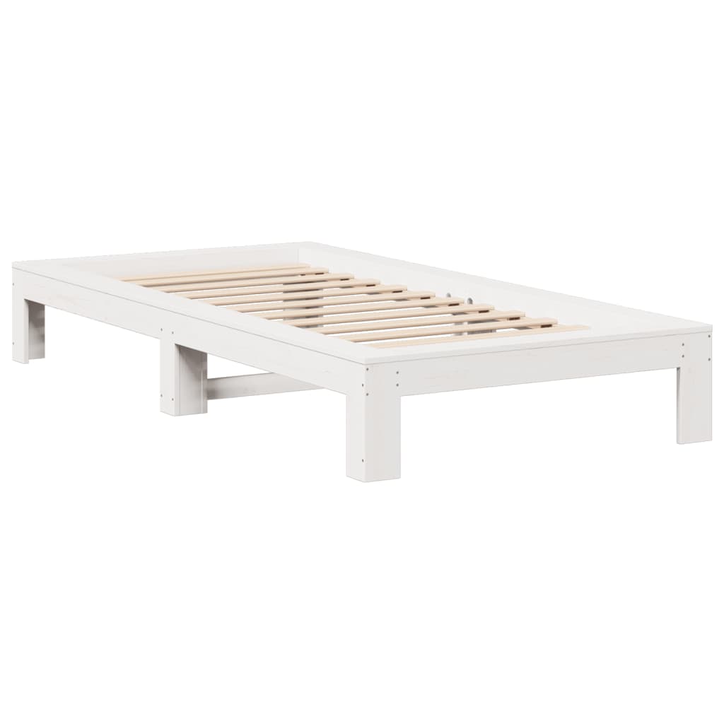 Letto senza Materasso Bianco 90x200 cm Legno Massello di Pino 855326