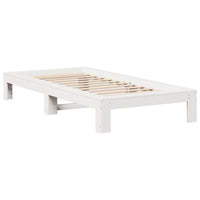 Letto senza Materasso Bianco 90x200 cm Legno Massello di Pino 855326