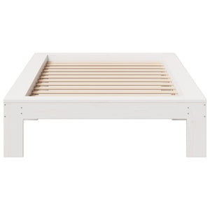 Letto senza Materasso Bianco 90x200 cm Legno Massello di Pino 855326