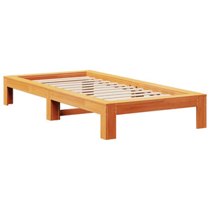 Letto senza Materasso Marrone Cera 90x200 cm Legno di Pino 855327