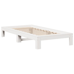 Letto senza Materasso Bianco 90x190 cm in Legno Massello Pino 855338