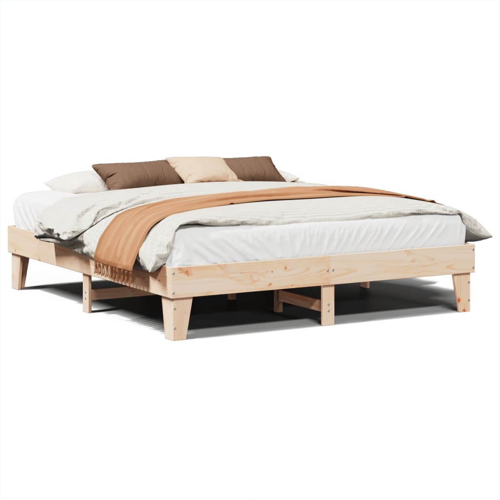 Letto senza Materasso 200x200 cm in Legno Massello di Pino 855343