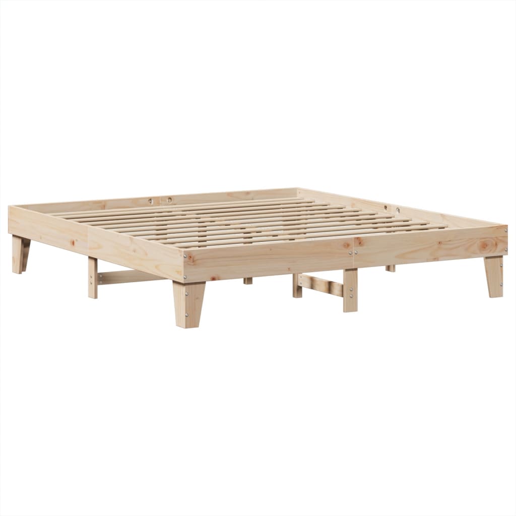 Letto senza Materasso 200x200 cm in Legno Massello di Pino 855343