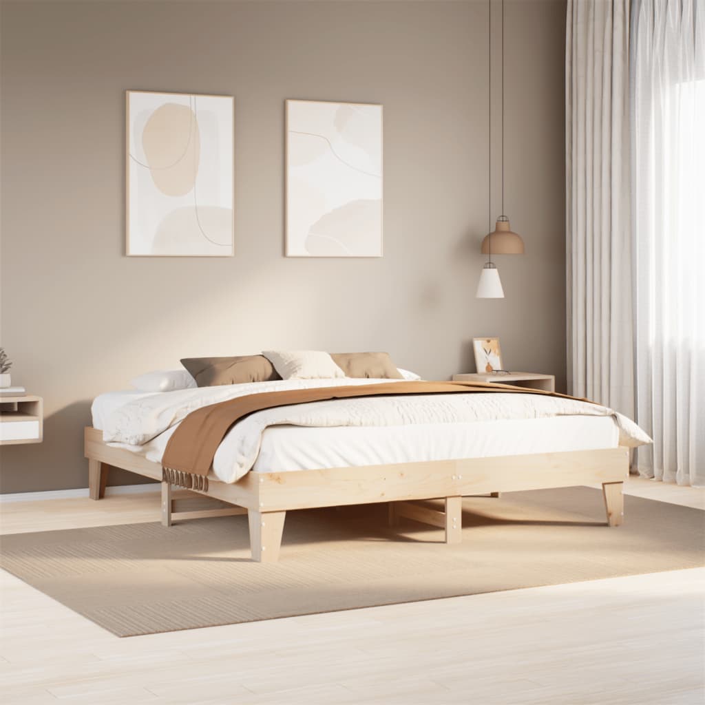 Letto senza Materasso 200x200 cm in Legno Massello di Pino 855343