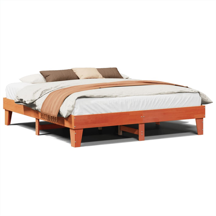 Letto senza Materasso Marrone Cera 180x200 cm in Legno di Pino 855348