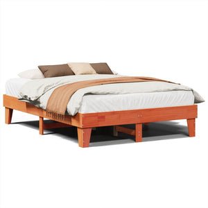 Letto senza Materasso Marrone Cera 160x200 cm in Legno di Pino 855351