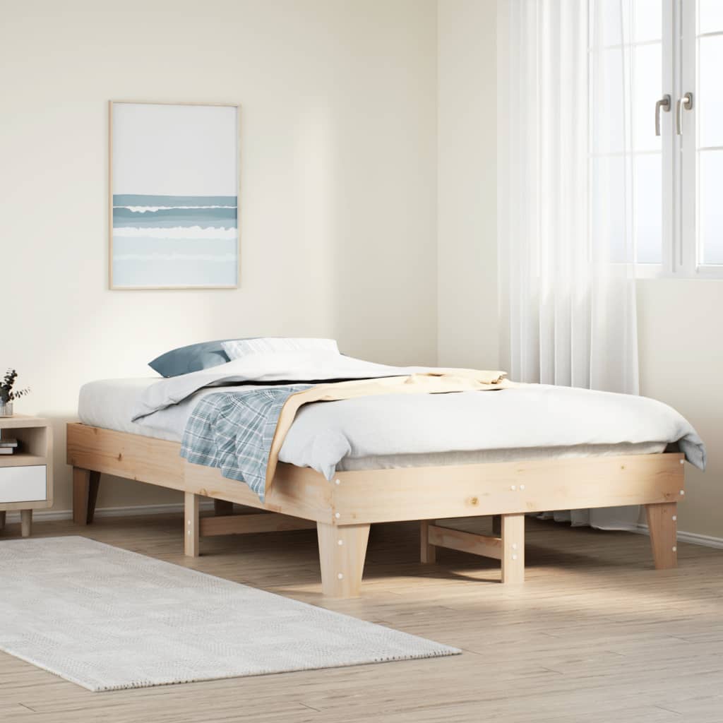 Letto senza Materasso 120x200 cm in Legno Massello di Pino 855358