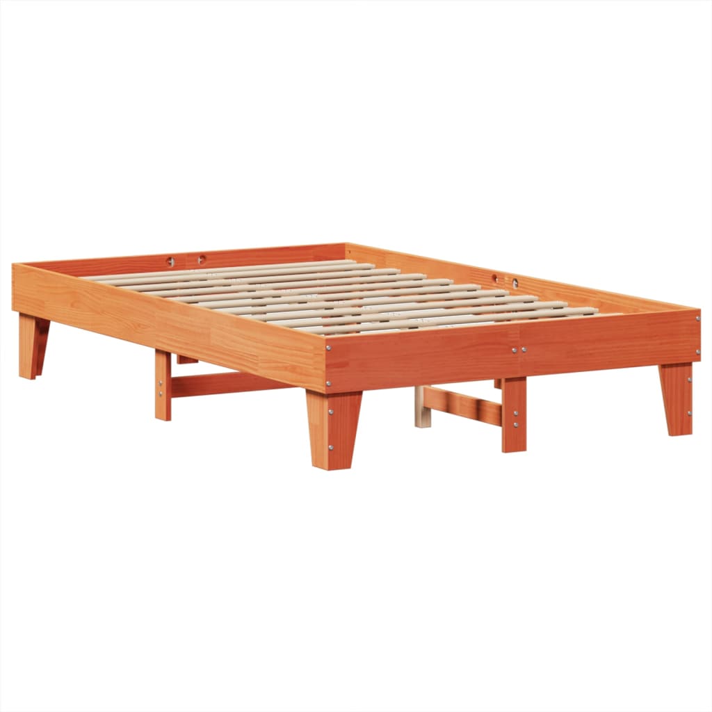 Letto senza Materasso Marrone Cera 120x200 cm in Legno di Pino 855360