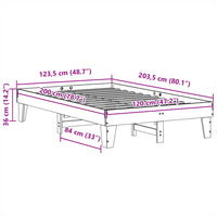 Letto senza Materasso Marrone Cera 120x200 cm in Legno di Pino 855360