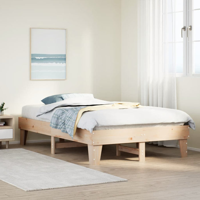 Letto senza Materasso 135x190 cm in Legno Massello di Pino 855370