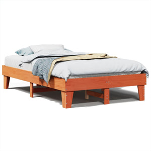 Letto senza Materasso Marrone Cera 120x190 cm in Legno di Pino 855375